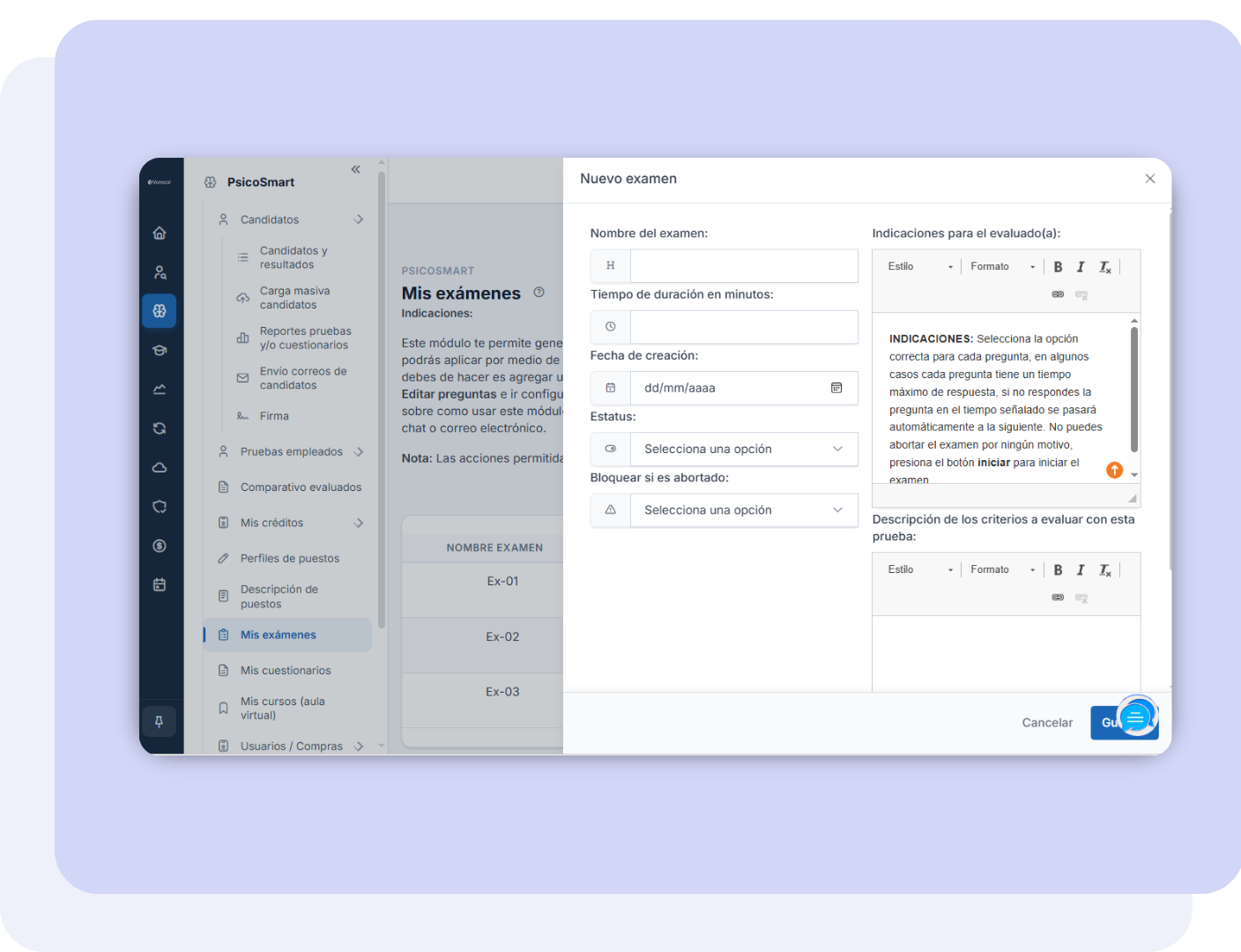 Herramienta para crear exámenes técnicos personalizados
