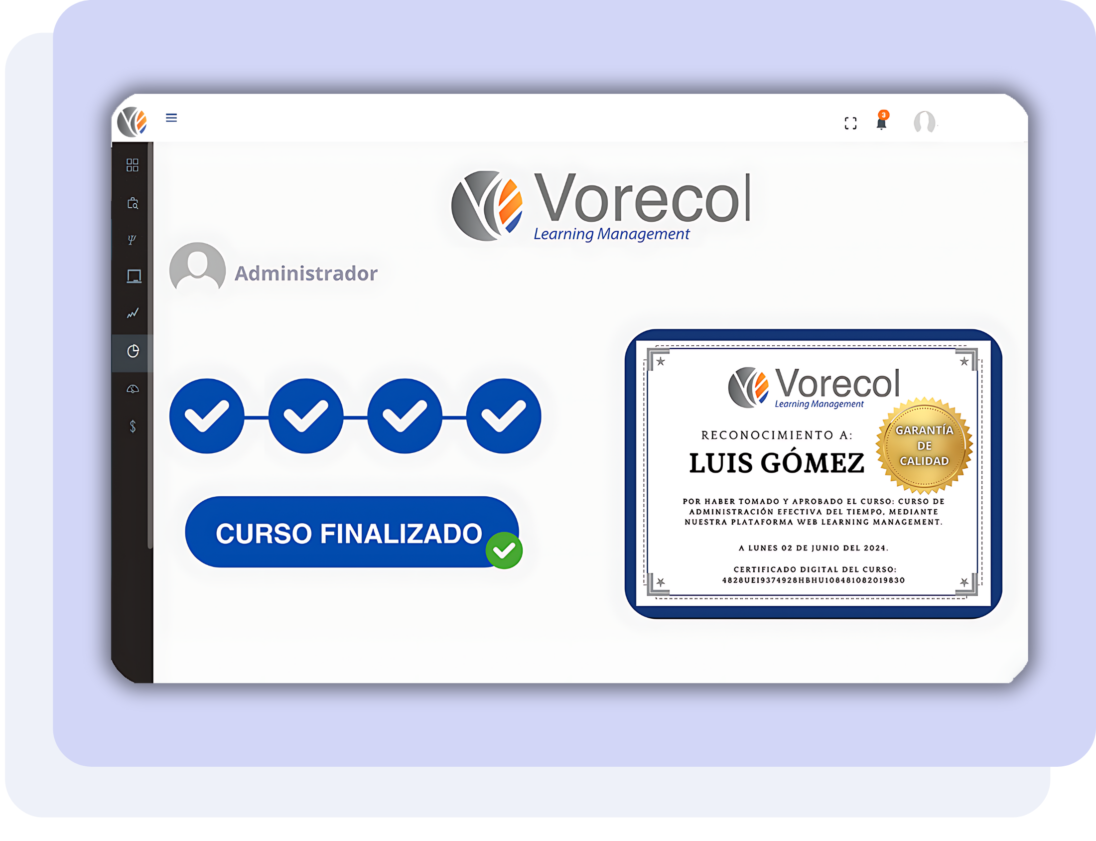Sistema de seguimiento de progreso y certificaciones