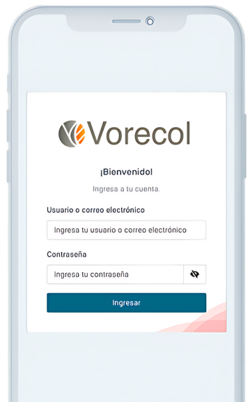 Vista general de la interfaz del software de control de asistencia Vorecol